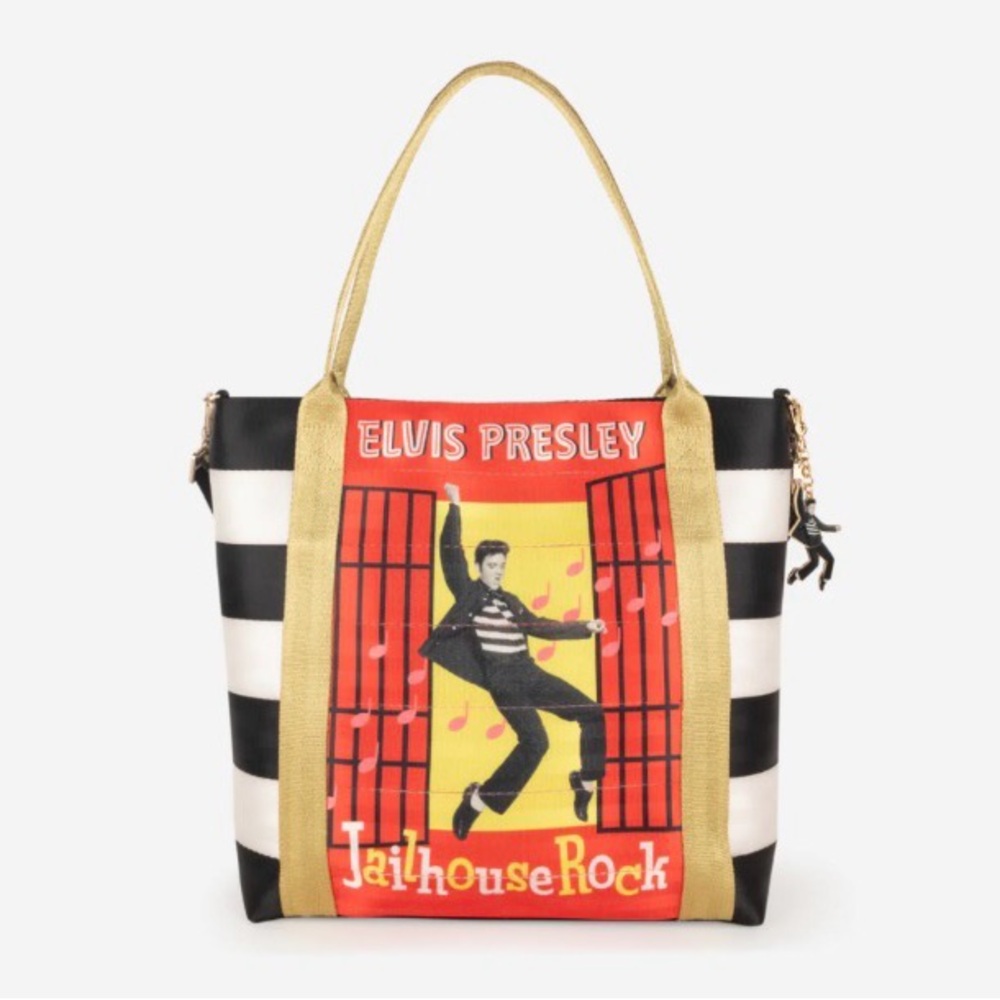 HARVEYS Elvis Presley Jailhouse LARGE Rock Tote Bag NWT